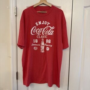 NWOT Coca-Cola Mens Big & Tall Enjoy Coca-Cola Classic Novelty T-Shirt 2XLT